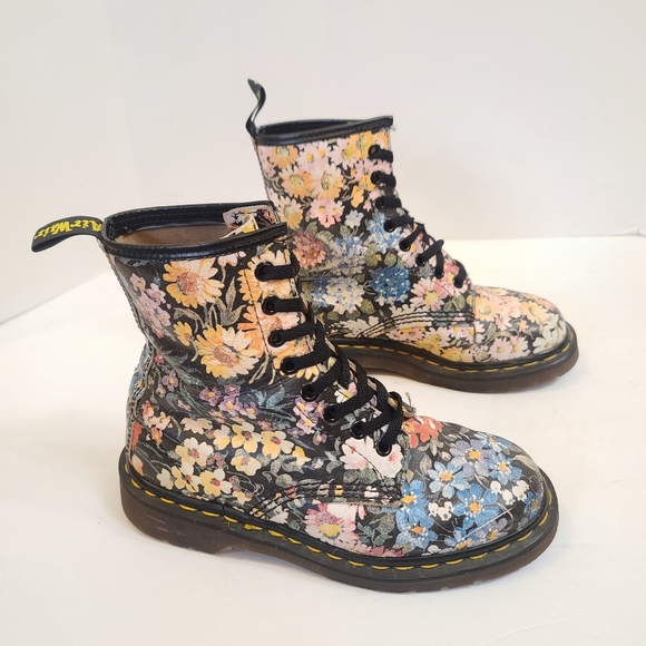 Dr. Martens | Floral Vintage Made in England Combat Boots Size UK 3 - Picture 6 of 14
